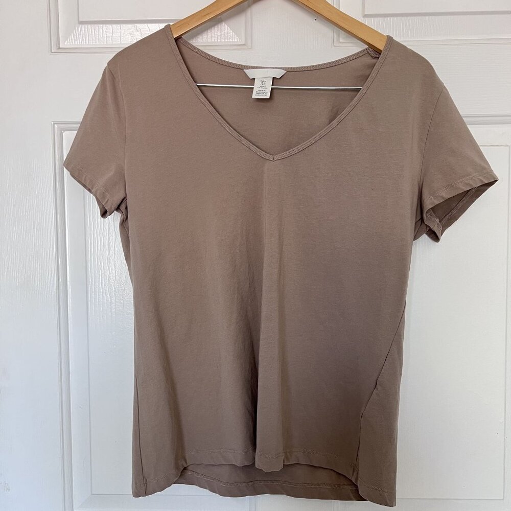 XL H&M Brown V-Neck T-shirt